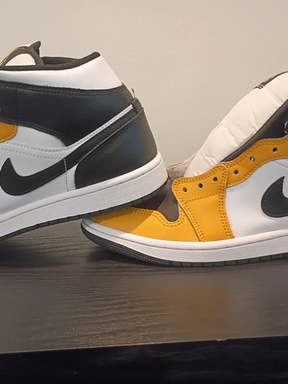 Jordan High-Top Sneakers in Yellow, Black, and White
